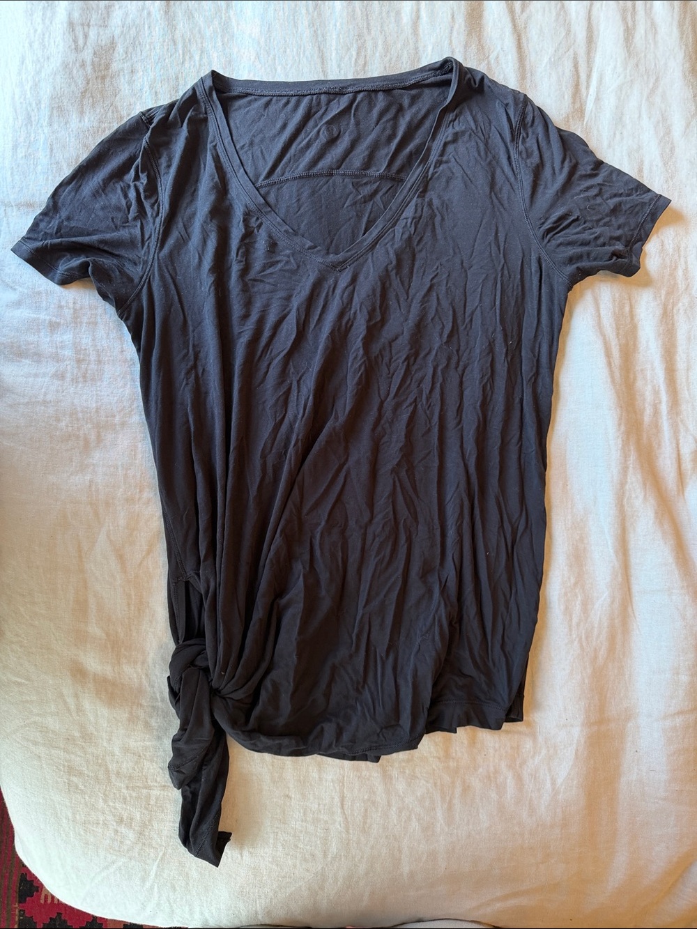 Lululemon Black V-Neck Side-Tie Women's Tee